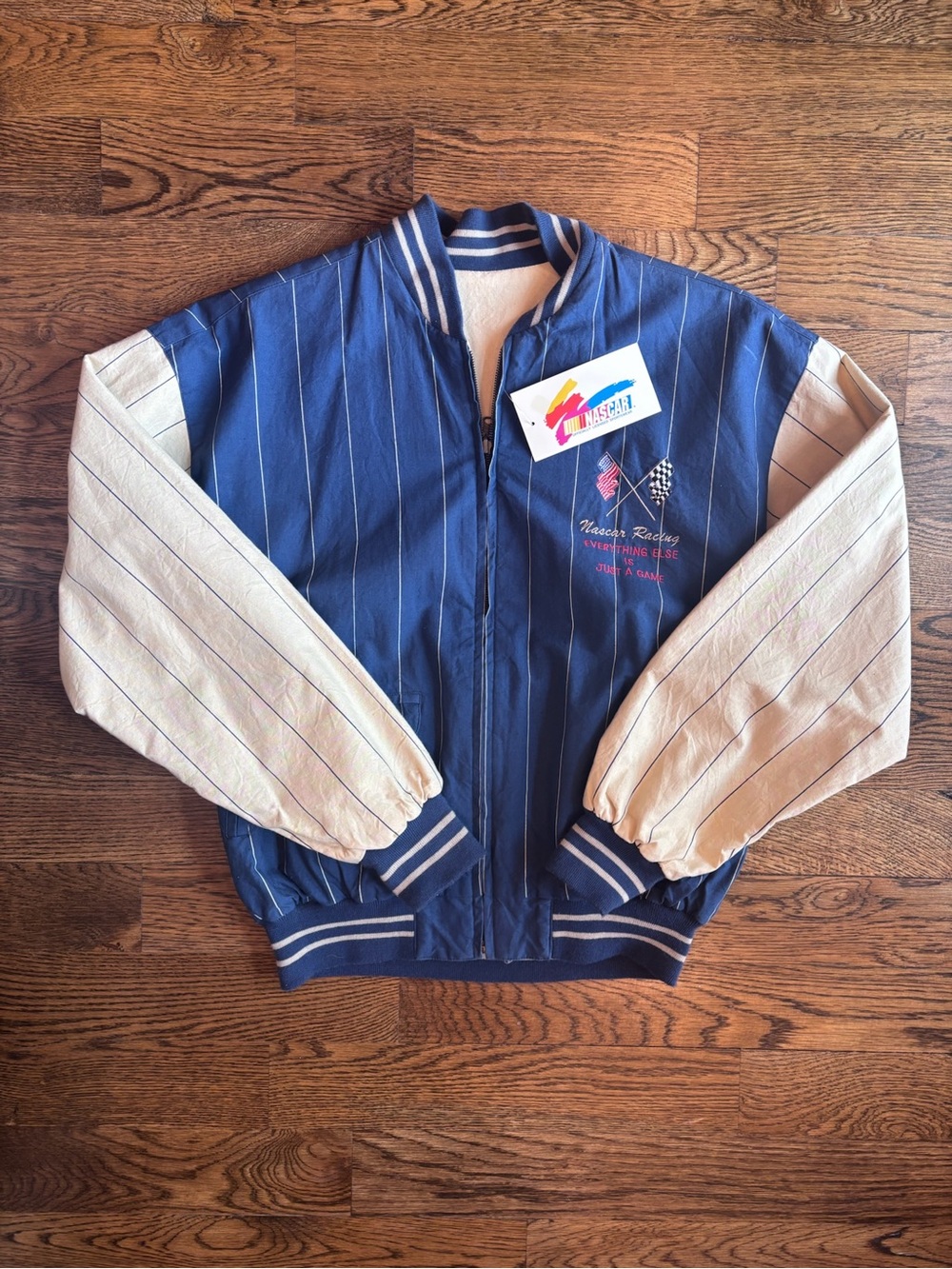 Vintage Nascar Reversible Racing Jacket Men’s Medium NWT 90s
